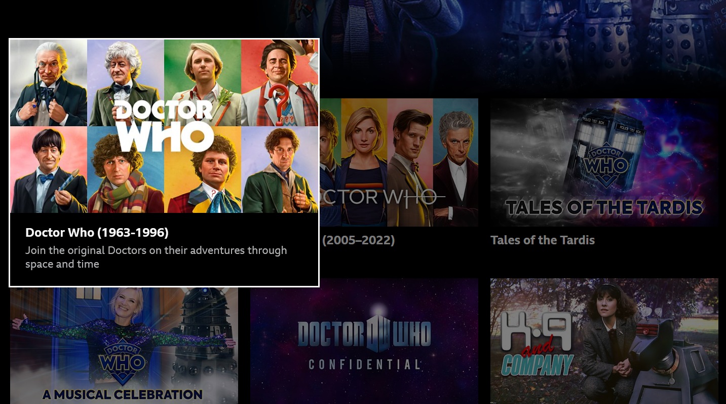 Doctor Who is available on the iPlayer