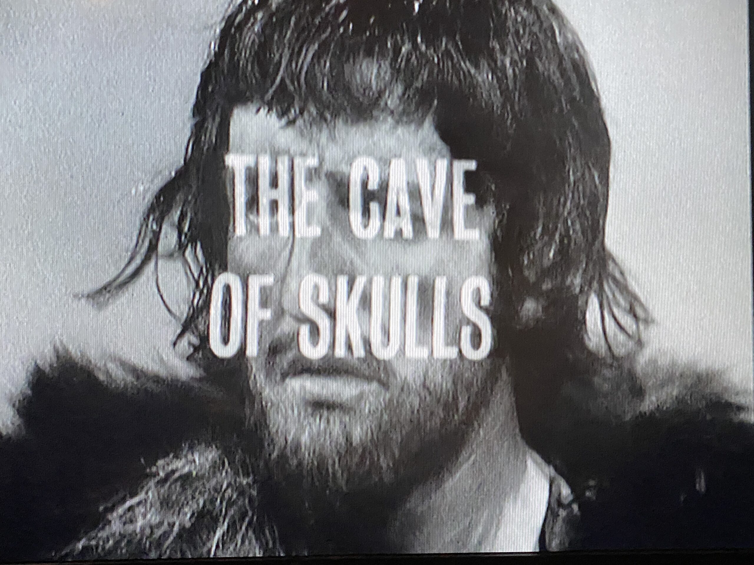 The title card for the Doctor Who episode The Cave of Skulls