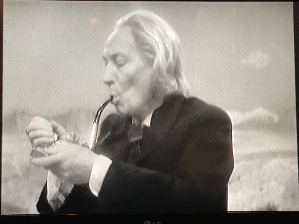 The Doctor lights up a pipe - the first and only time he smokes on screen