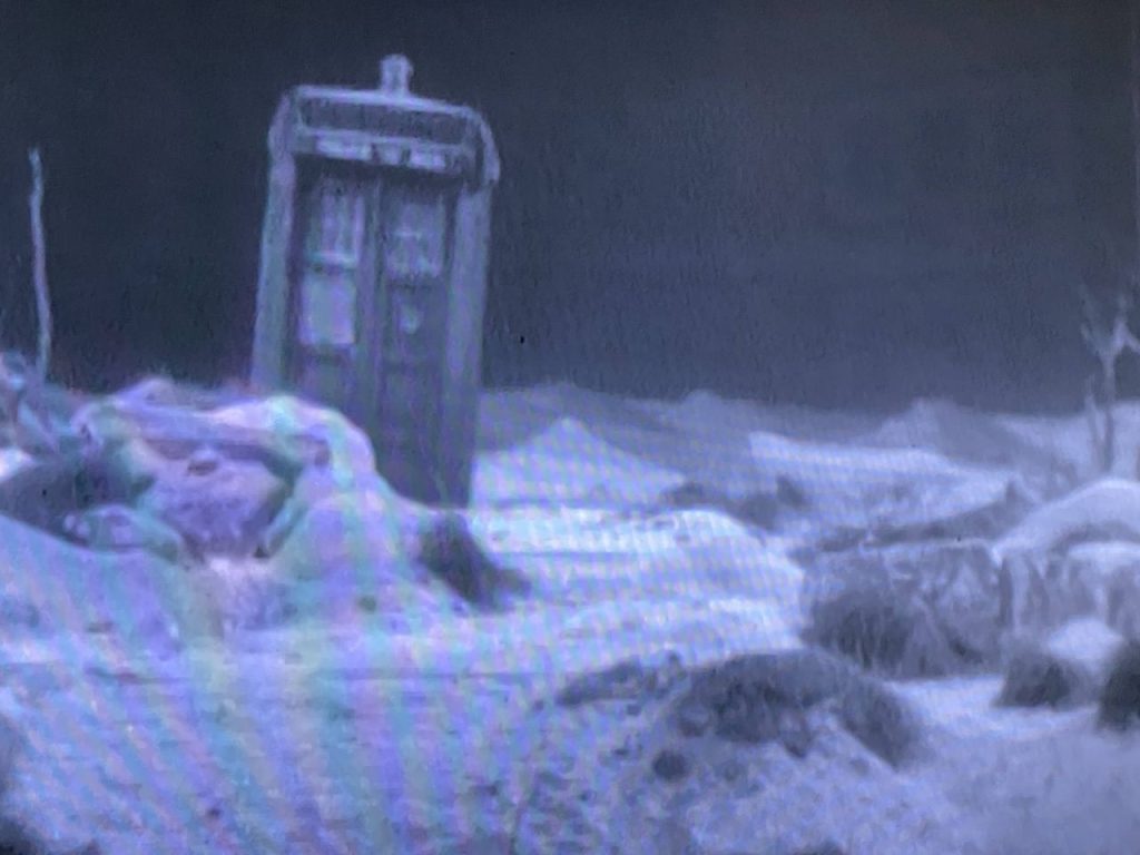 One of the final shots of the Tardis in An Unearthly Child: The Firemaker